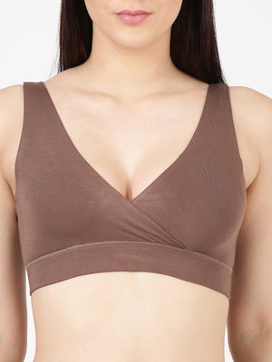 Leisure Bra - Soft Bamboo Modal Criss Cross Nursing Bra, Slip On Bra