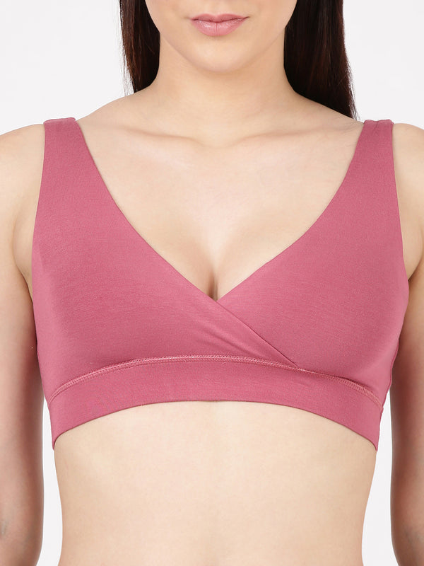 Leisure Bra - Soft Bamboo Modal Criss Cross Nursing Bra, Slip On Bra