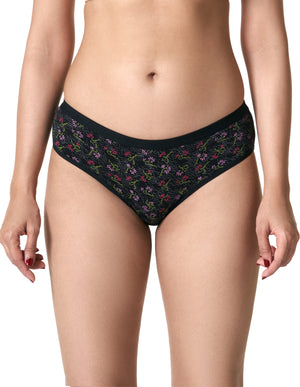 blossom-dahlia combo-hipster panties-outer-elastic-dark-printed-plain