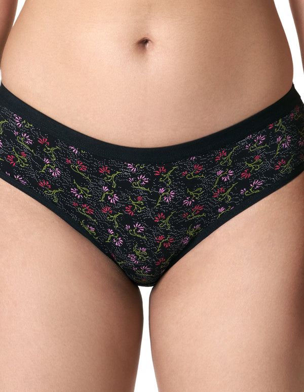 blossom-dahlia combo-hipster panties-outer-elastic-dark-printed-plain