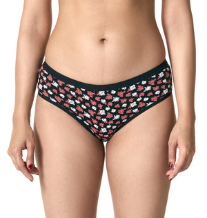 blossom-dahlia combo-hipster panties-outer-elastic-dark-printed-plain