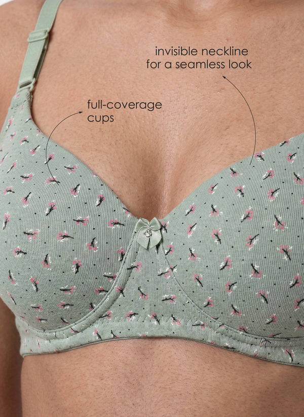 Lush Print Pad - Ultra Soft Modal Medium Padded Printed Bra