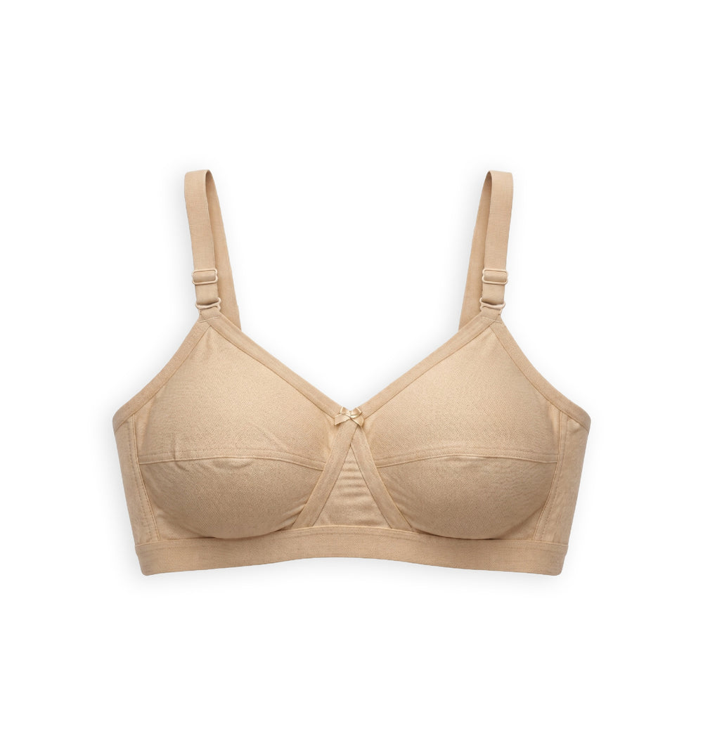 Max Support Bra - Woven Cotton Plus Size Cross Over Bra with Wide Straps & Bottom Bands for Extra Support