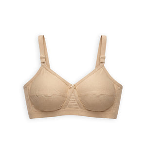 Max Support Bra - Woven Cotton Plus Size Cross Over Bra with Wide Straps & Bottom Bands for Extra Support