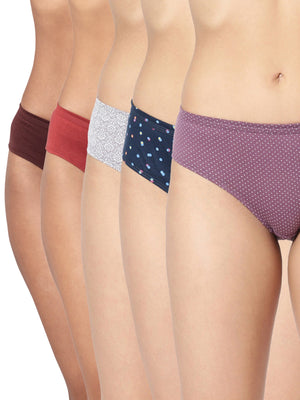 blossom-semi bikini panties-printed-plain-mid-rise-everyday 