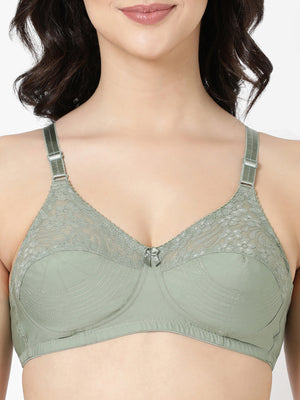 Pleasant Bra - Cotton Lace Semi Coverage, Comfort & Support