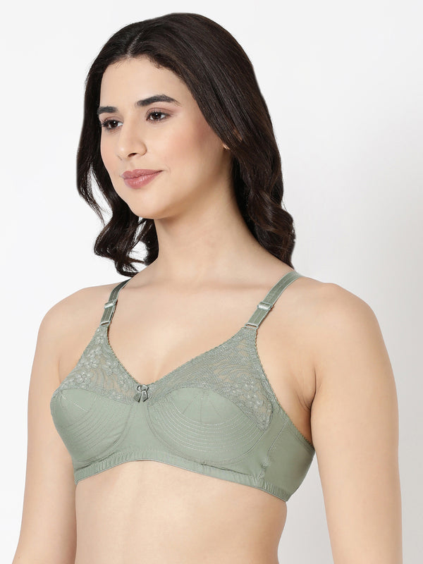 Pleasant Bra - Cotton Lace Semi Coverage, Comfort & Support