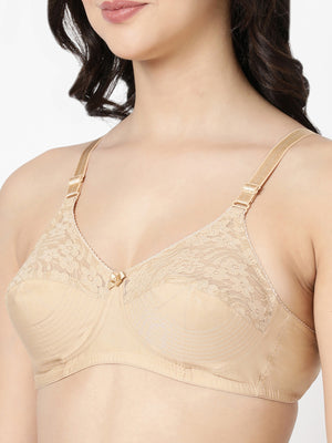 Pleasant Bra - Cotton Lace Semi Coverage, Comfort & Support