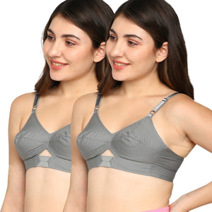 blossom-priyasajini C Cup round stitch - Pack of 2-dark grey1-Woven cotton-everyday bra