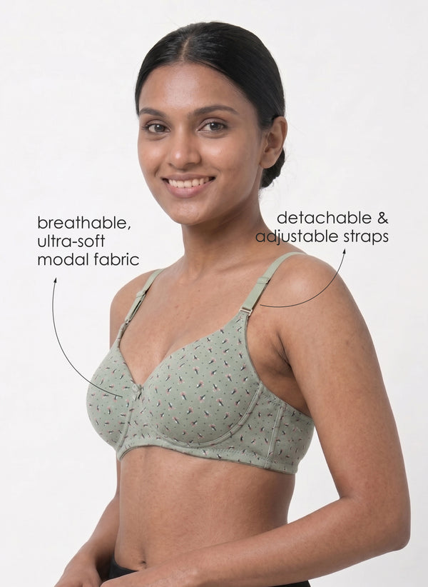 Lush Print Pad - Ultra Soft Modal Medium Padded Printed Bra