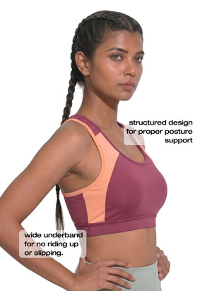 Workout Bra - Medium Impact Racerback Sports Bra With Removable Cups, Antimicrobial Fabric