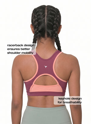 Workout Bra - Medium Impact Racerback Sports Bra With Removable Cups, Antimicrobial Fabric