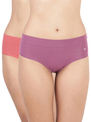 Snug Fit Panty - Seamless, Mid-Rise with Elastic-Free Outer Waistband Pack of 2