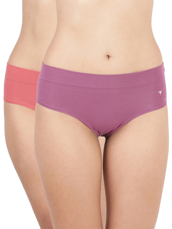 Snug Fit Panty - Seamless, Mid-Rise with Elastic-Free Outer Waistband Pack of 2