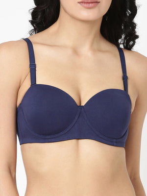 Buy_Blossom_Strapless_Bra_medium_padded_Bra_Demi_cup_Padded_Bra_Navy-Blue-2