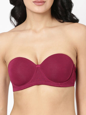 Buy_Blossom_Strapless_Bra_medium_padded_Bra_Demi_cup_Padded_Bra_Pickle-Beet-2