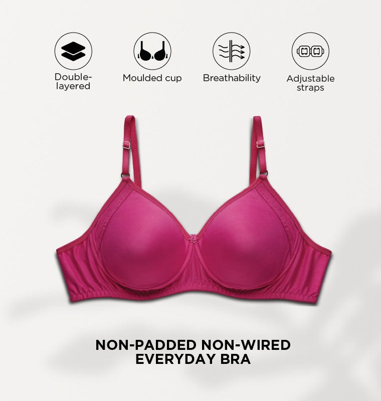 Gracious Bra - Moulded Cups Cotton-Poly Bra With Comfort
