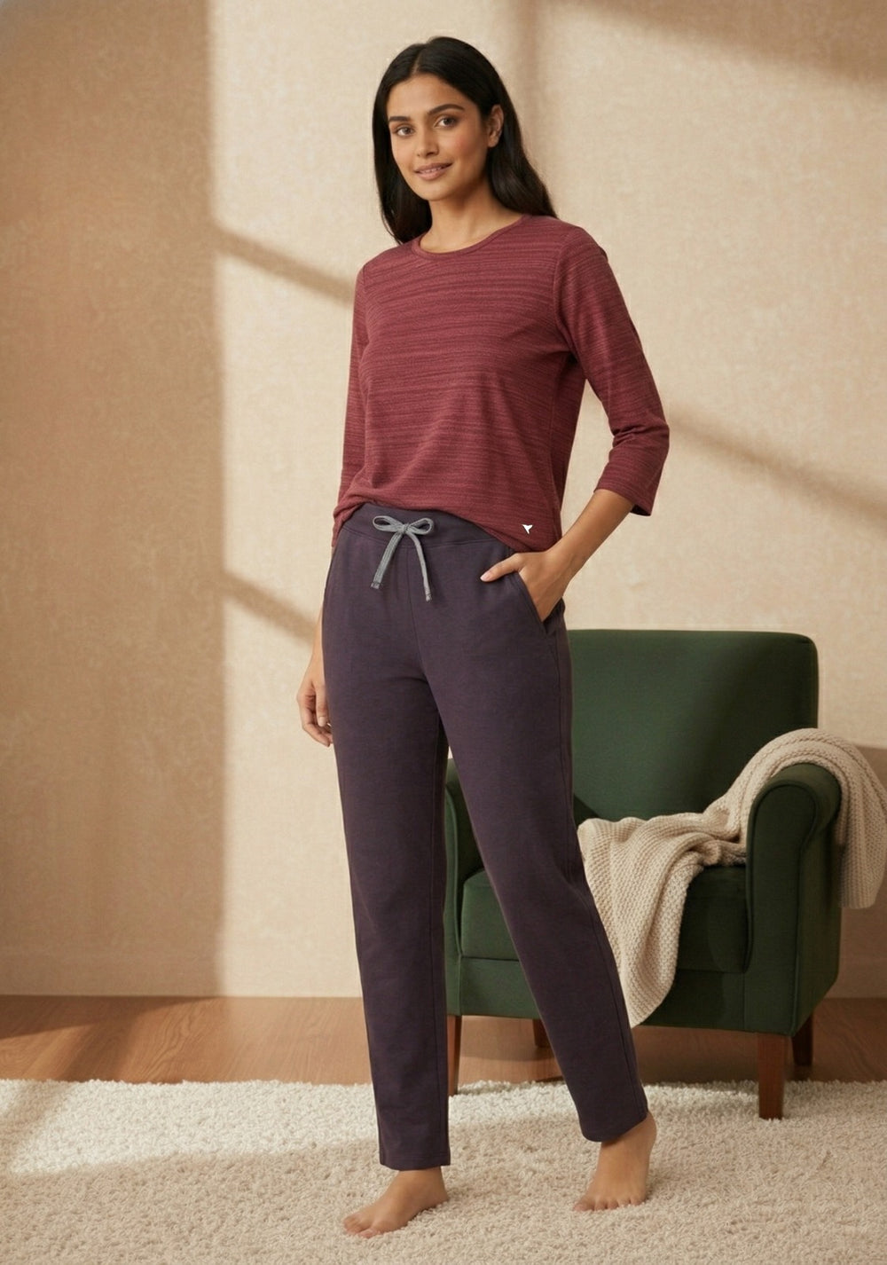 BL LW B 14 - Relaxed Fit Lounge Pants with Adjustable Drawstring, Elastic Waist & Side Pockets
