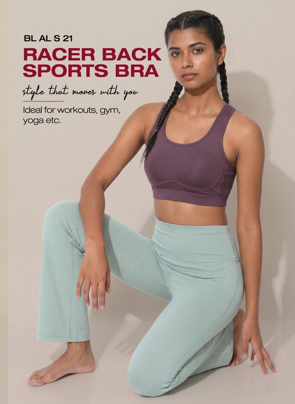 BL AL S 21 - Ventilated Racerback Sports Bra with Molded Cups, Moisture-Wicking Fabric, Wide Support Band & Full-Mobility Comfort for Active and Everyday Wear