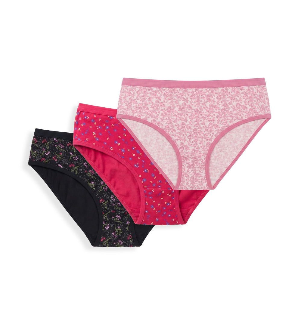 Lilly - Full Coverage Mid-rise Plain and  Printed Hipster Panty With Soft Elastic_ Pack of 3