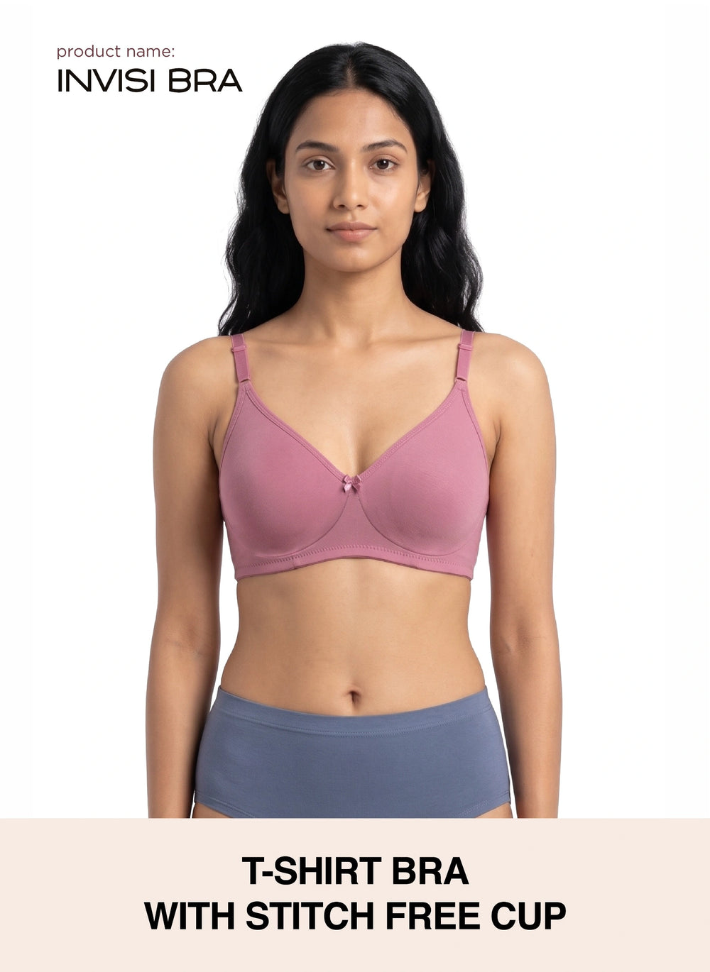 Invisi Bra - A Comfort-Focused Bra with Stitch-Free Cup Construction, a Soft Underband and Full Coverage for Everyday Support