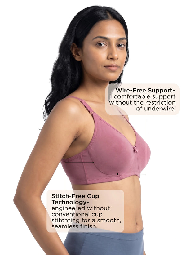 Invisi Bra - A Comfort-Focused Bra with Stitch-Free Cup Construction, a Soft Underband and Full Coverage for Everyday Support