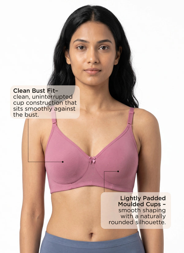 Invisi Bra - A Comfort-Focused Bra with Stitch-Free Cup Construction, a Soft Underband and Full Coverage for Everyday Support