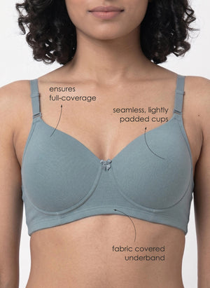 Mellow Pad - Ultrasoft Modal Full Coverage Light Padding Bra For a Seamless Look