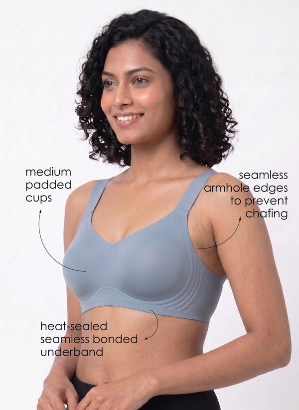 BL BN B 62 - Full Coverage Seamless Removable Medium Padded Cups, Non-Wired Bonded Bra