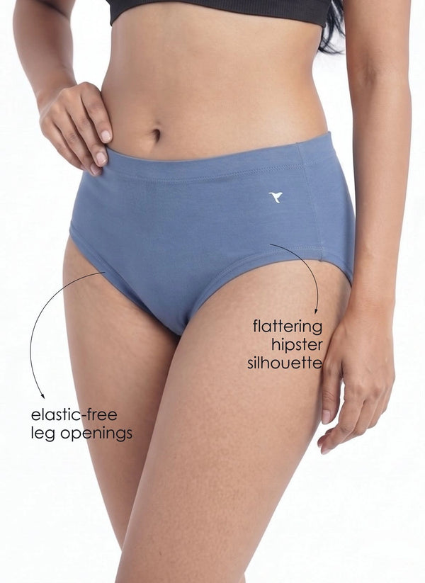 Smoothie Panty - Full coverage with Mid-Rise fit, Inner elastic waistband, and elastic-free leg openings.