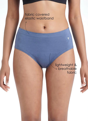 Smoothie Panty - Full coverage with Mid-Rise fit, Inner elastic waistband, and elastic-free leg openings.