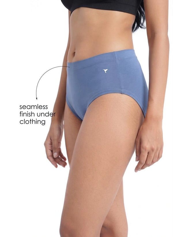Smoothie Panty - Full coverage with Mid-Rise fit, Inner elastic waistband, and elastic-free leg openings.
