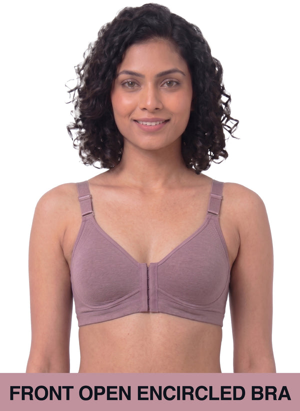 Ease Open Bra - Full Coverage Seamless Non-Padded with Nipple Concealer & Front Open Bra