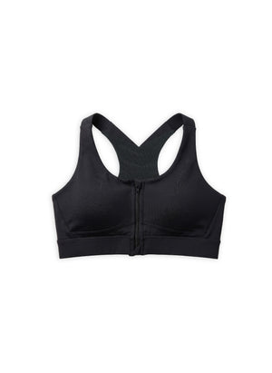 BL AL S 20 - Medium-Impact Front Zip Sports Bra with Racerback & Adjustable Hook Closure