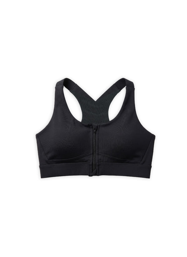 BL AL S 20 - Medium-Impact Front Zip Sports Bra with Racerback & Adjustable Hook Closure