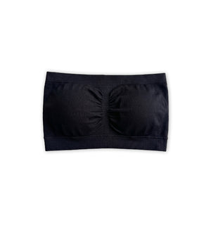 BL SL B 57 - Strapless Tube bra bandeau-style wire-free bra with center front ruching cups and a seamless broad underband for support
