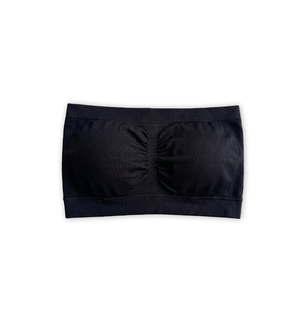 BL SL B 57 - Strapless Tube bra bandeau-style wire-free bra with center front ruching cups and a seamless broad underband for support