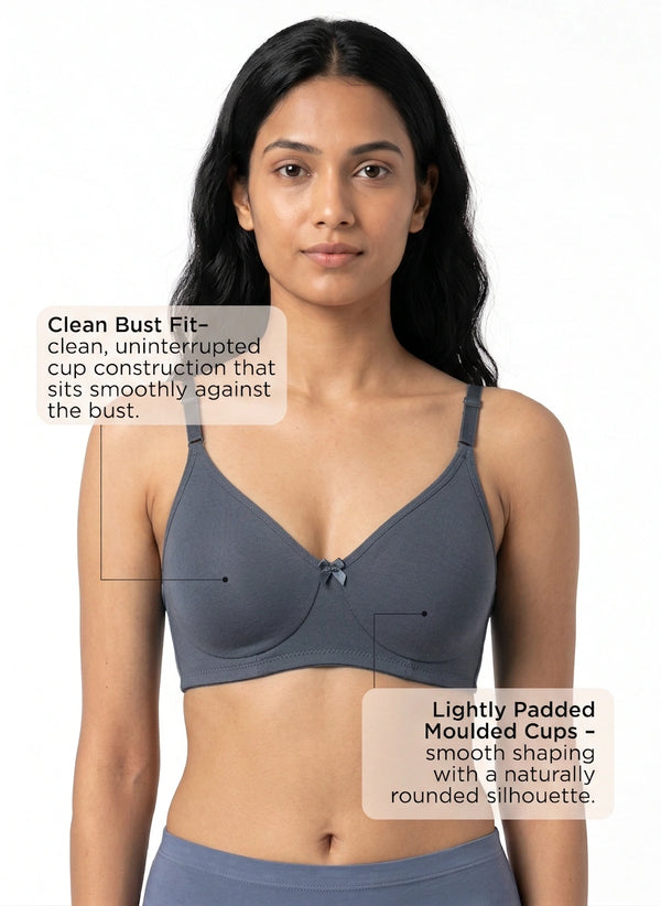Invisi Bra - A Comfort-Focused Bra with Stitch-Free Cup Construction, a Soft Underband and Full Coverage for Everyday Support