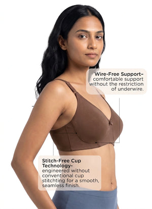 Invisi Bra - A Comfort-Focused Bra with Stitch-Free Cup Construction, a Soft Underband and Full Coverage for Everyday Support