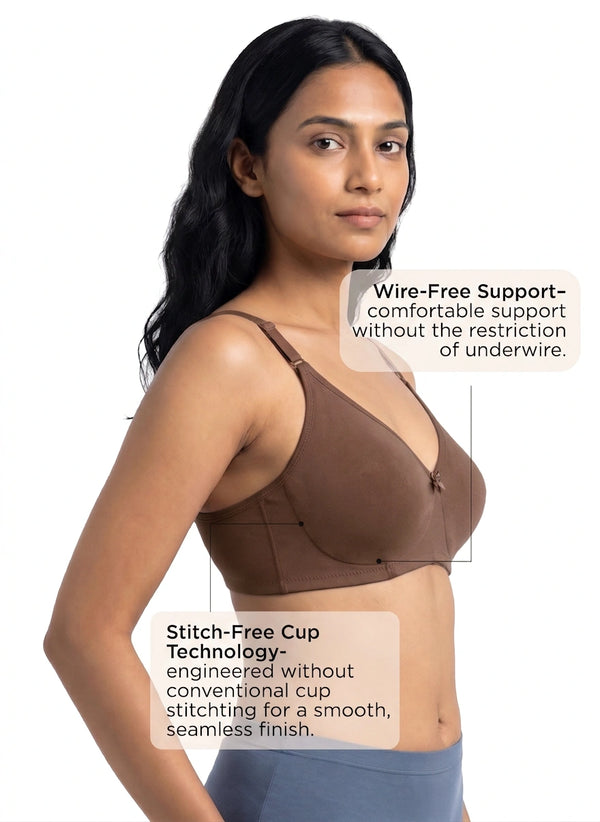 Invisi Bra - A Comfort-Focused Bra with Stitch-Free Cup Construction, a Soft Underband and Full Coverage for Everyday Support