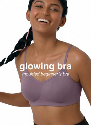Glowing Bra - Soft Cotton Double Layered Stretchable Seamless Non-Padded Elasticated Bottom Band