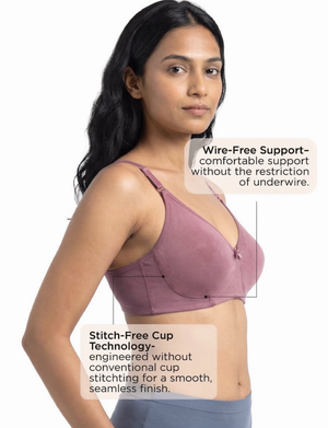Invisi Bra - A Comfort-Focused Bra with Stitch-Free Cup Construction, a Soft Underband and Full Coverage for Everyday Support