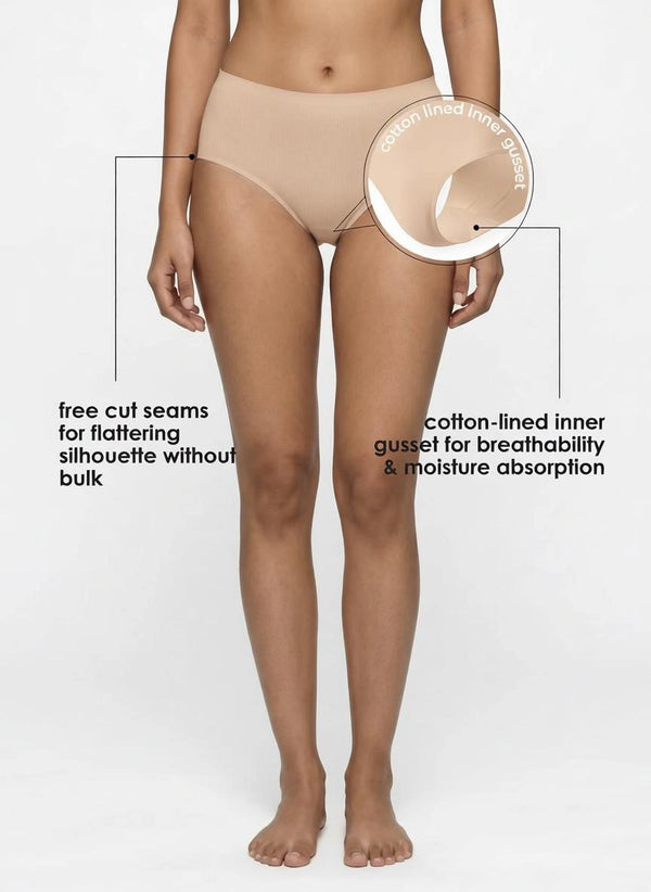 Free Bond - Advanced Bonding Technology with Lightweight Polyamide, Mid-Waist Fit, and Cotton-Lined Gusset for Everyday Comfort_Pack of 1