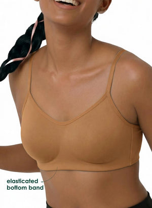 Glowing Bra - Soft Cotton Double Layered Stretchable Seamless Non-Padded Elasticated Bottom Band