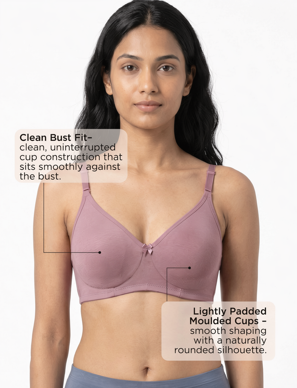 Invisi Bra - A Comfort-Focused Bra with Stitch-Free Cup Construction, a Soft Underband and Full Coverage for Everyday Support