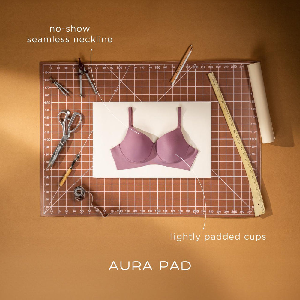 Aura Pad - Bonded, medium-padded seamless bra with gentle lift and side support