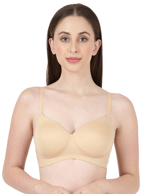 Aura Pad - Bonded, medium-padded seamless bra with gentle lift and side support