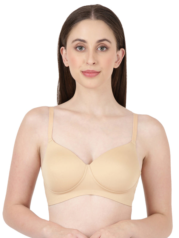 Aura Pad - Bonded, medium-padded seamless bra with gentle lift and side support