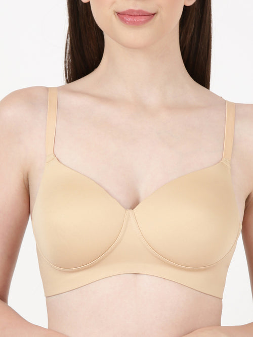 Aura Pad - Bonded, medium-padded seamless bra with gentle lift and side support