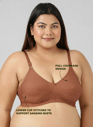 Plus Size Bra - Plus Size Support Bra with Seamed Cups for Heavy-Busted Women